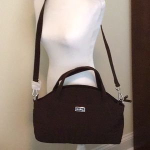 Vera Bradley quilted brown bag with shoulder strap paisley design inside new